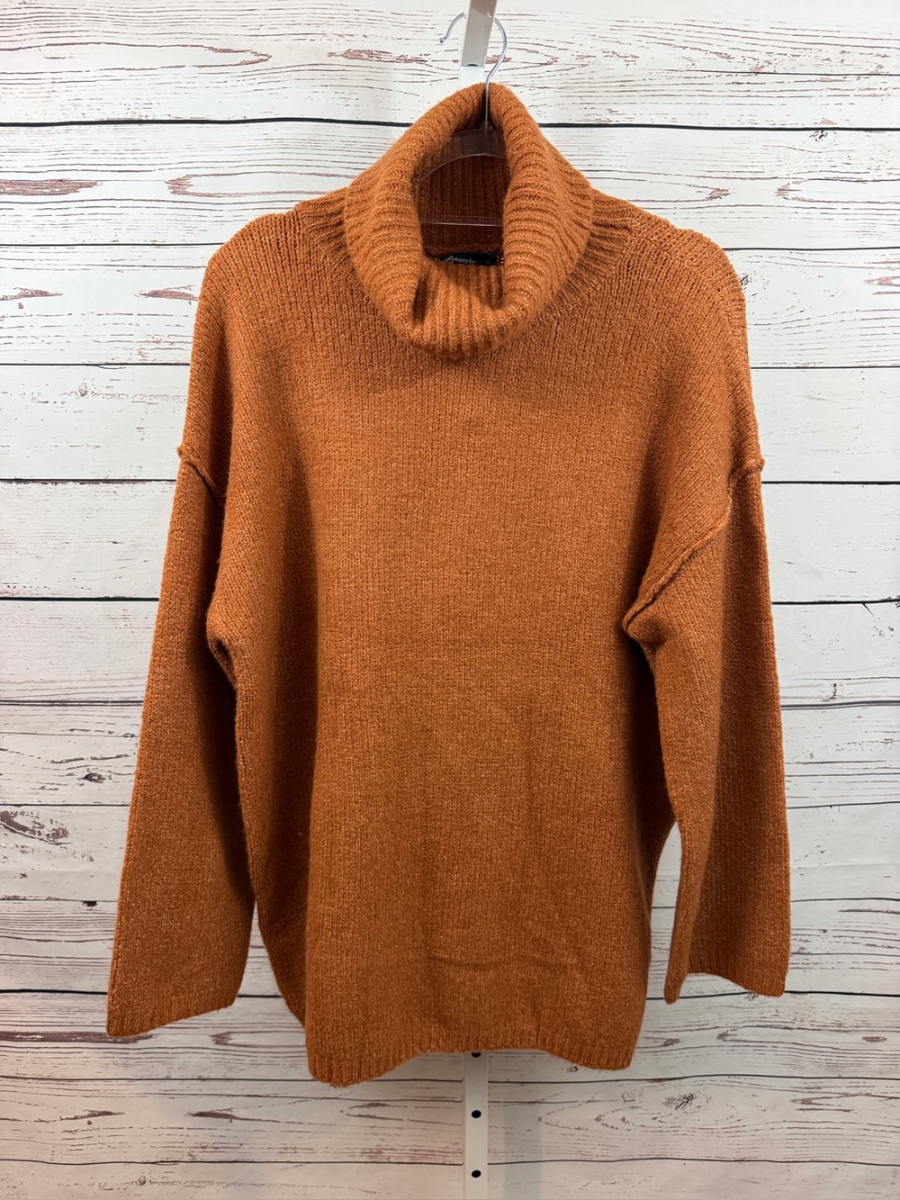 Prettygarden Chic Turtleneck Sweater in Burnt Orange Small NWT